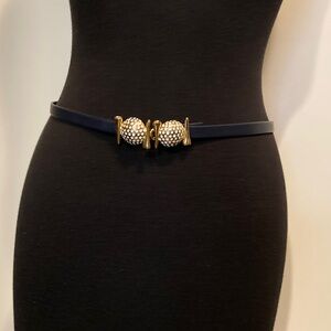 Vintage Mimi Din 1978 Golf and Tee Navy Belt